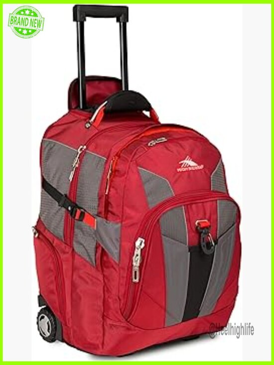 Other - Rolling Laptop Backpack with Wheels, Padded 17-Inch Compartment, Water Resistant